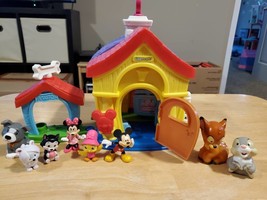 Fisher-Price&#39;s Little People Mickey Mouse Playhouse w/ 13 Figures Lot#36 **USED* - £17.52 GBP