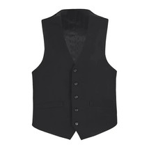Men's Renoir Suit Vest V-neck Adjustable Strap 5Button 2Pockets 201-1 Black image 5
