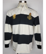 Polo Ralph Lauren PRLC Cotton Black White Stripe Long Sleeve Rugby Shirt... - £85.66 GBP