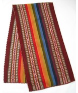 PERUVIAN ART Woven Wool Textile Colourful TABLE RUNNER Finished Edges 15... - £69.51 GBP
