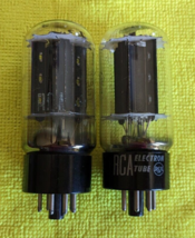 6L6GB RCA Matched Pair Tubes NOS Testing Black Plate Dual Bottom D Getters - $84.15