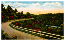 Road Between Brooklyn Bridge and Shakertown Kentucky Vintage Postcard 1953 - £2.93 GBP