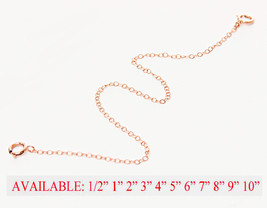 THIN Pink Rose Gold Filled Extender Safety Chain Necklace Bracelet spring lock - £5.43 GBP