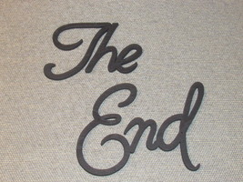 The End Movie Wall words Laser Cut Wood Hanging Sign Art Decor - £13.50 GBP