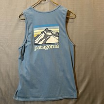 Patagonia Tank Top Mens Medium Blue Outdoors Mountain Logo Regular Fit - £9.26 GBP