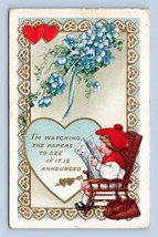 Announcement in the Papers Valentines Day Embossed UNP Whitney Made Post... - £3.12 GBP