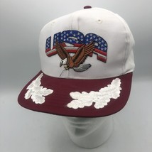 USA Bald Eagle Embroidered Baseball Hat. Adjustable white vintage trucke... - $11.88