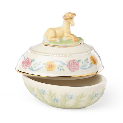 Lenox Springtime Easter Pony Egg Trinket Box Figurine Flowers Keepsake 2... - $30.88