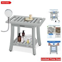Elegant Waterproof Shower Seat for Shaving - Heavy Duty 400LBS &amp; Easy As... - $106.87