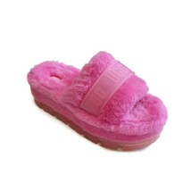 UGG Womens Size 11 Fluffita Clear 2.75&quot; Platform Slippers 1131971 Carnat... - $67.69