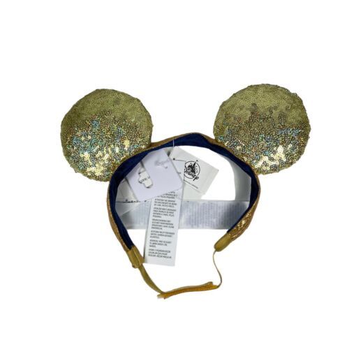 Primary image for NWT Disney Parks Gold Sparkle Minnie Ears Adjustable Adaptable Headband Youth