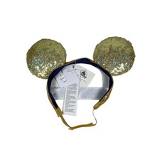 NWT Disney Parks Gold Sparkle Minnie Ears Adjustable Adaptable Headband Youth - £15.85 GBP