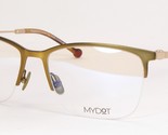 MyDot FRANKFURT-3 Olive-Gold Unique Pure Titane Lunettes 54-17-142mm Japon - $115.62