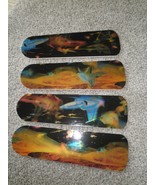 CUSTOM ~ STUNNING METALLIC GALAXY OUTER SPACE CEILING FAN &amp; LITE - €101,04 EUR