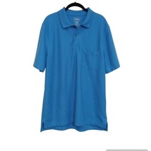 LL Bean Polo Shirt Men&#39;s Large L Short Sleeve Pocket Traditional Fit Blue - £9.38 GBP