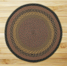 Earth Rugs C-99 Brown Black Charcoal Round Braided Rug 7.75 x 7.75 - £302.66 GBP