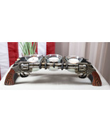 Rustic Western Revolver Pistol Guns Votive Candle Holder With 3 Glass In... - $36.66 CAD