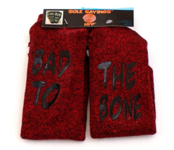 Sole Sayings Red &amp; Black Bad To The Bone Novelty Socks Men&#39;s 6-12 NWT - £19.66 GBP