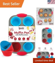 Eco-Friendly Non-Stick Muffin Pan with Reusable Silicone Liners – 6 Cup ... - $45.00