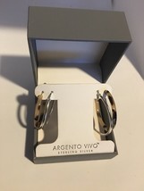 Argento Vivo 2 Pairs Hoop Earings Set Sterling Silver New - £81.35 GBP