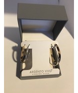 Argento Vivo 2 Pairs HOOP EARINGS SET STERLING SILVER NEW - $68.14 CAD