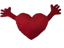 Ikea FAMNIG HJARTA red heart pillow arms hands large plush New 17&quot; to 36.5&quot; - £26.07 GBP