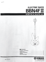 Yamaha BBN4F III Fretless Bass Guitar Service Manual and Parts List Booklet - $12.86