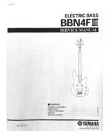 Yamaha BBN4F III Fretless Bass Guitar Service Manual and Parts List Booklet - $18.03 CAD
