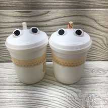 2 Vintage McDonald’s Happy Meal Toy Cup With Eyes Smiling Lid &amp; Straw 1988 - £5.53 GBP
