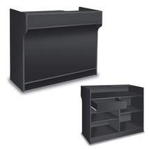 Free-Standing Black Melamine Register Stand, with Adjustable Shelves, Pu... - £438.08 GBP+