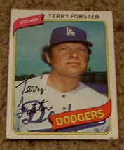 Terry Forster, Dodgers,  1980  #605 Topps  Baseball Card,  GOOD CONDITION - $0.99