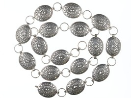 39&quot; Retro Navajo stamped sterling concho belt - £303.57 GBP