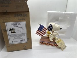 Jim Shore Peanuts Snoopy &amp; Woodstock Glory March Patriotic USA Figurine REPAIRED - £19.51 GBP