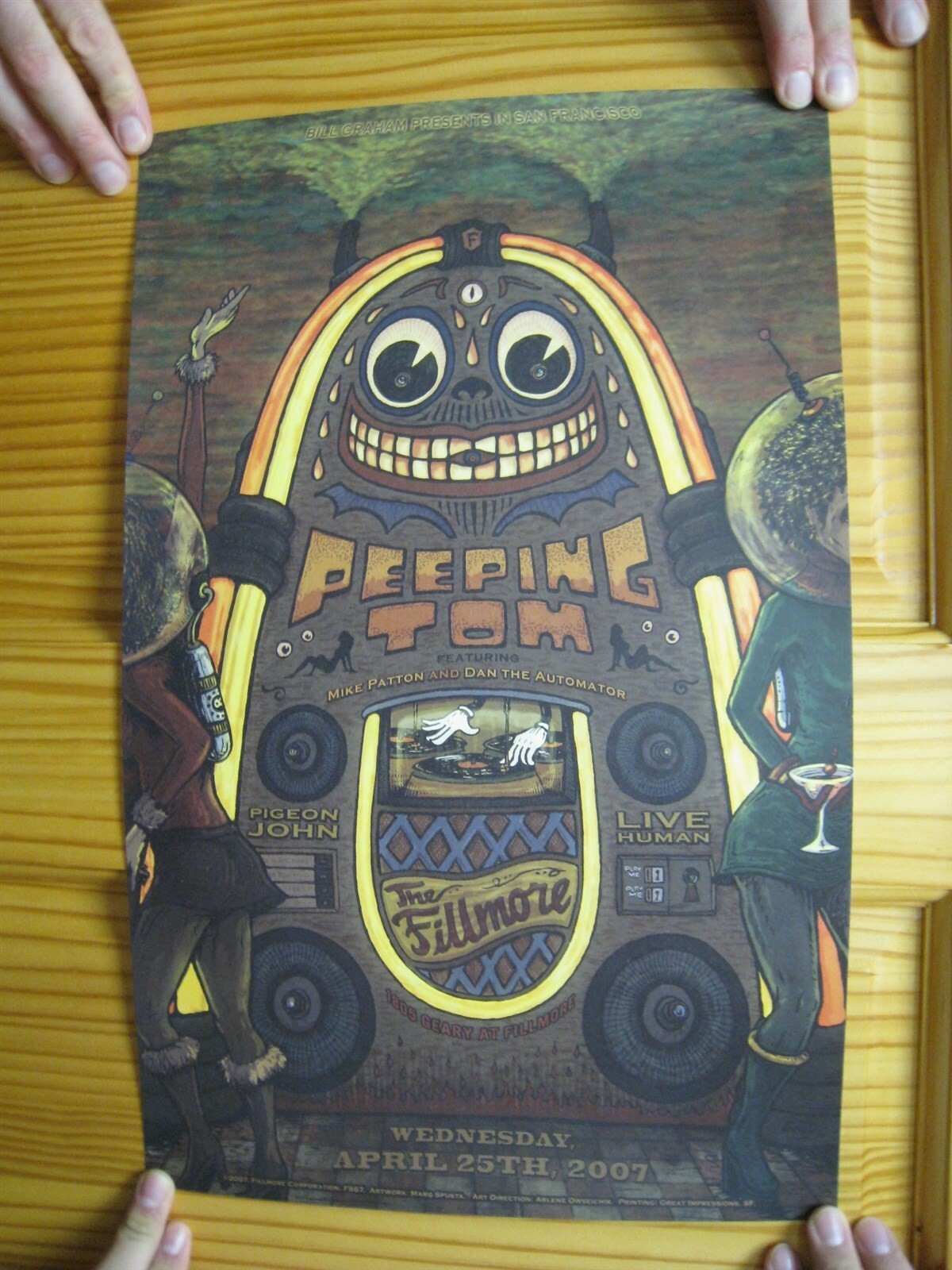 Peeping Tom Poster Fillmore Pigeon John Mike Patton And Dan The Automato... - $44.99
