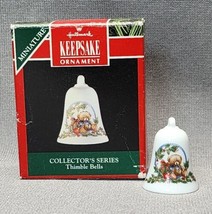 Vintage Hallmark Keepsake Ornament Mini Porcelain Thimble Bell Christmas... - £9.48 GBP