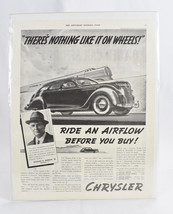 1937 Chrysler Airflow - Saturday Evening Post - Magazine Print Ad - $29.69