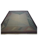 Handmade Vintage Indian Dhurrie Kilim Rug 8.4&#39; x 9.6&#39; (258cm x 295cm), 1... - $15,571.61 MXN