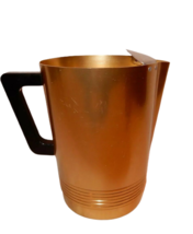 Vtg mid century Regalware aluminum copper colored water pitcher geometric design - £19.65 GBP