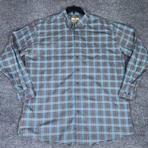 Wrangler Shirt Mens 4XL Blue Grey Plaid Long Sleeve Western Pocket Adult - £11.91 GBP