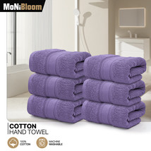 6 Pcs 100% Cotton Soft Hand Towel Set 16&quot;X28&quot; High Absorbent 600 Gsm Han... - £38.36 GBP
