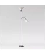 Room Essentials™ ~ 3-Way Switch ~ Silver Floor Lamp w/Task Lamp ~ Plasti... - $44.88