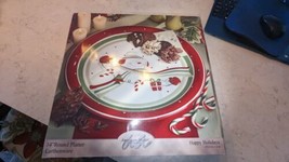 AMERICAN ATELIER china Round Serving Platter - 14&quot; Happy Holidays #5615 ... - $49.49