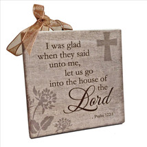 Let Us Go Into the House of the Lord nspirational Christian Plaque 4x4x1 - £7.90 GBP