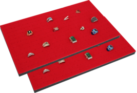 2 Piece 144 Jewelry Red Insert Display Pads  14 1/4&quot; x 7 3/4&quot; x 1/2&quot; - £16.74 GBP