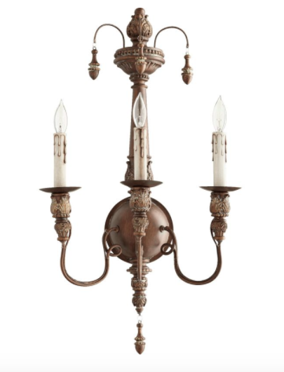 NEW Horchow French Farmhouse Restoration Vintage Antique Copper Wall Sconce  - $244.52