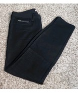 Banana Republic Sloan Slim Pants sz 6 Moto Zip Black Knee Flex Stitching... - $45.27 CAD