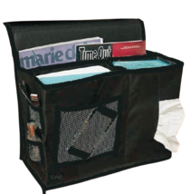 7 Pocket Bedside Caddy Organizer Multi Pocket Black Magazine Rack - $10.88