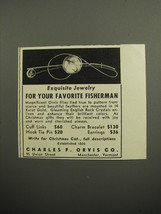 1952 Charles F. Orvis Ad - Cuff Links, Charm Bracelet, Hook Tie Pin and Earrings - £14.50 GBP