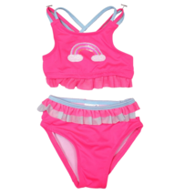 Baby Girl&#39;s Bikini Swimsuit Hot Pink Rainbow Size 18 Months - £7.66 GBP