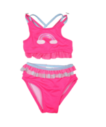 Baby Girl&#39;s Bikini Swimsuit Hot Pink Rainbow Size 18 Months - $9.72